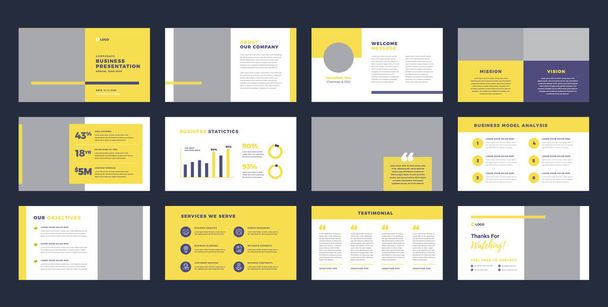 Business Presentation Brochure Guide Design or Pitch Deck Slide Template or Sales Guide Slider - Vecteur, image