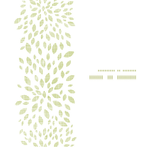 Vector green leaves explosion textile texture vertical frame seamless pattern background - Vector, Imagen