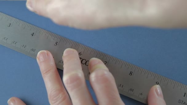 Cutting Paper with Utilty Knife - Materiał filmowy, wideo