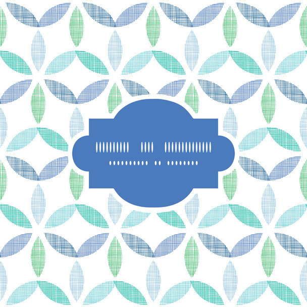 Abstract textile blue green leaves frame seamless pattern background - Вектор,изображение
