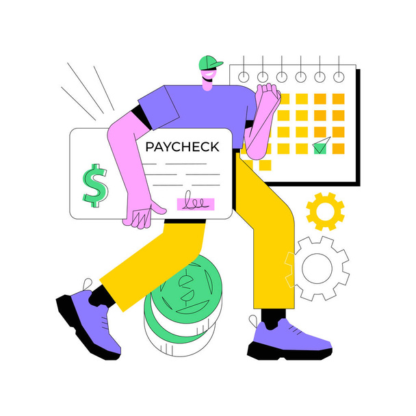 Paycheck abstraktes Konzept Vektor Illustration. - Vektor, Bild