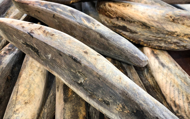 Dried bonito on sale at at a local fish market in Japan.  - 写真・画像