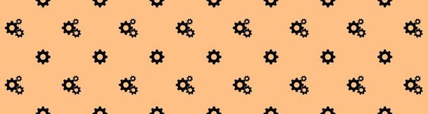 Seamless patterned images of gearing. gear on a yellow orange background. gearing. Banner for insertion into site. 3d image. 3d rendering - Fotografie, Obrázek