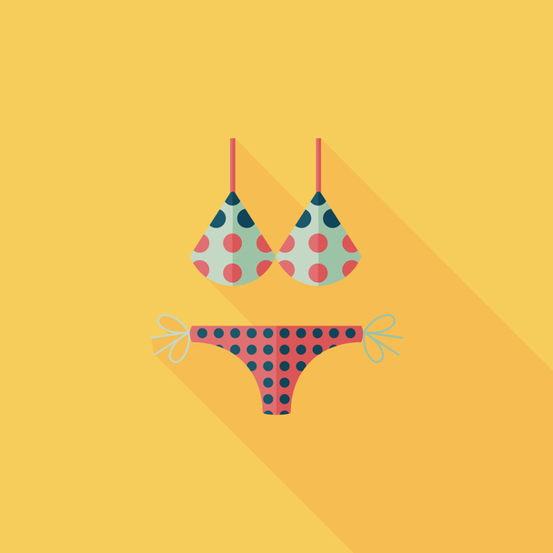 Swimming suit flat icon with long shadow - Vettoriali, immagini