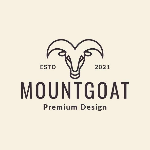 hipster face mountain goat logo design vector graphic symbol icon illustration creative idea - Vector, Image