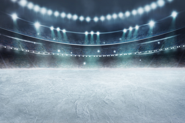  Hockey pista de hielo deporte arena campo vacío - estadio - Foto, Imagen