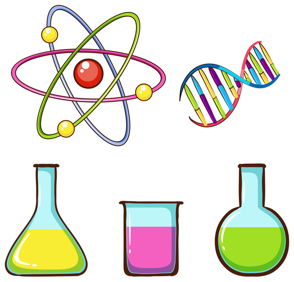 Simple coloured sketches of lab samples - Vector, Image