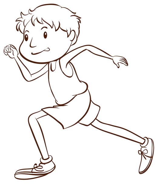 eine einfache Skizze eines Mannes, der rennt - Vektor, Bild