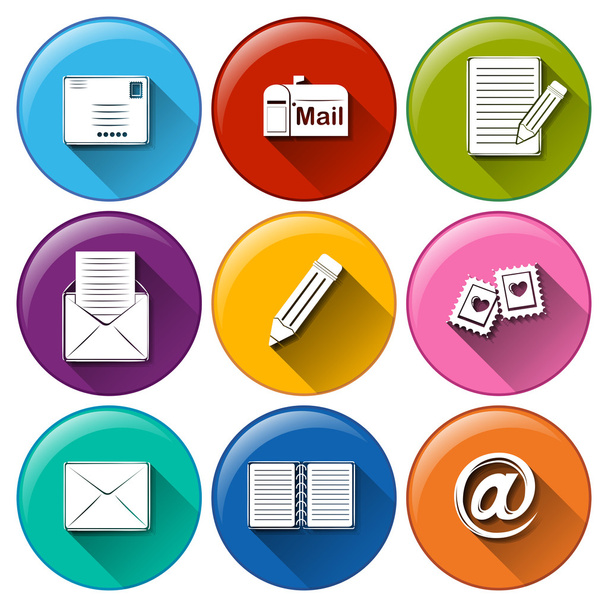 Icons with the different mailing tools - Vettoriali, immagini