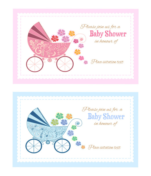 Baby shower greeting card. - Vector, afbeelding