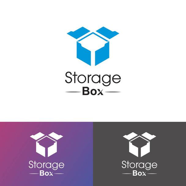 Modèle de conception de logo de boîte de stockage Stockage de données, stockage numérique, conception de logo d'application. - Vecteur, image