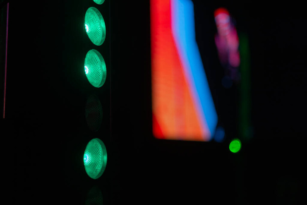 LED SMD screen - teal blue background close-up. - Valokuva, kuva