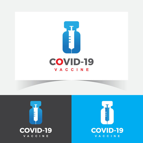 Coronavirus Vaccine Logo Design Template. Covid-19 Vaccine logo design.  - Vettoriali, immagini