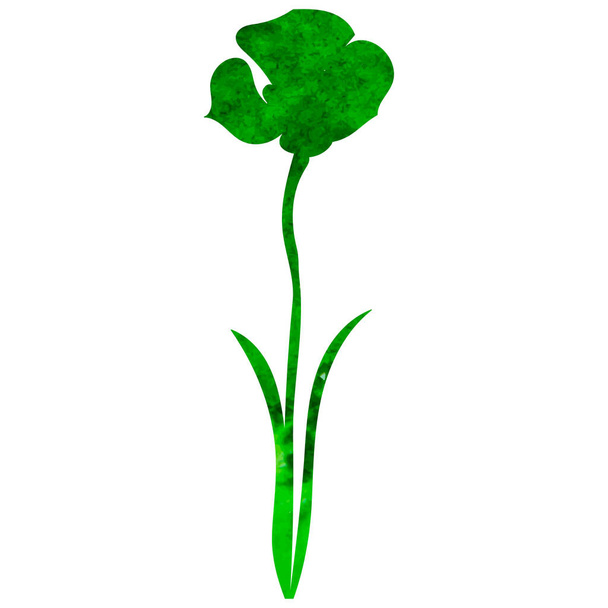 plant, flower, watercolor silhouette, isolated, vector, icon - Vector, imagen