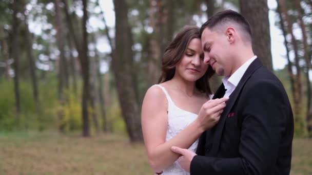 Brides in love hug on their wedding day - Filmmaterial, Video