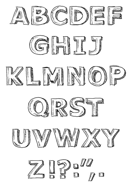 Hand written alphabet - Vector, Image