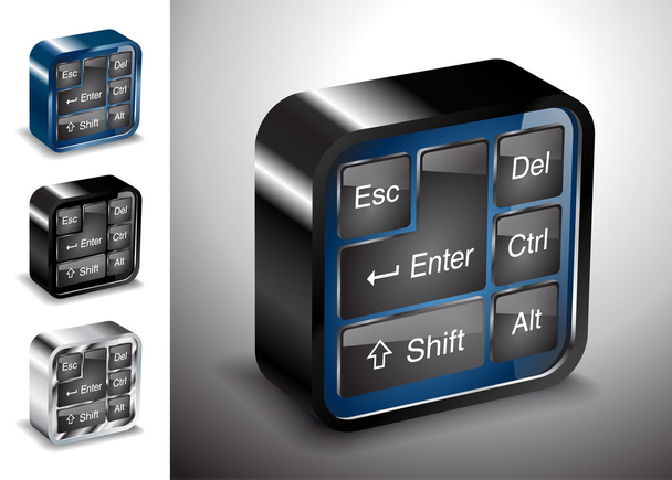 computers electronics icons keyboard button device - Vetor, Imagem