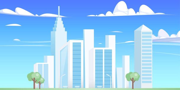 urban panorama cityscape skyline building silhouettes horizontal vector illustration - Vektor, obrázek