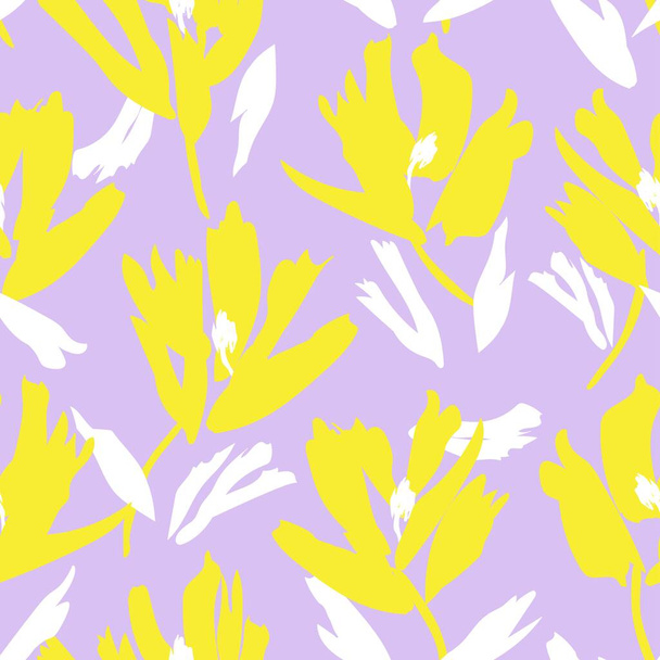 Floral brush strokes seamless pattern background for fashion textiles, graphics, backgrounds and crafts - Vettoriali, immagini