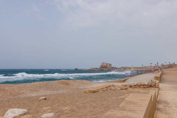 Coast with ruins of Caesarea in Israel - Fotografie, Obrázek