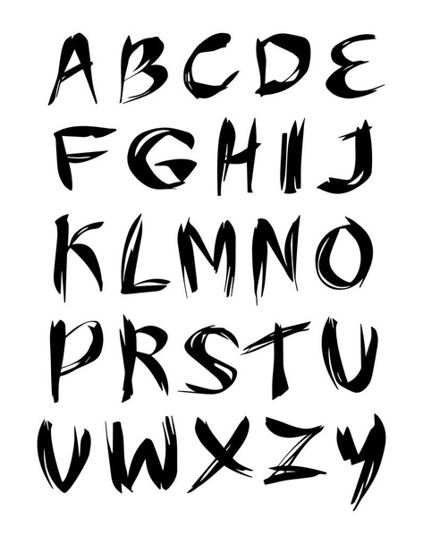 Grunge hand drawn alphabet - Vektor, Bild