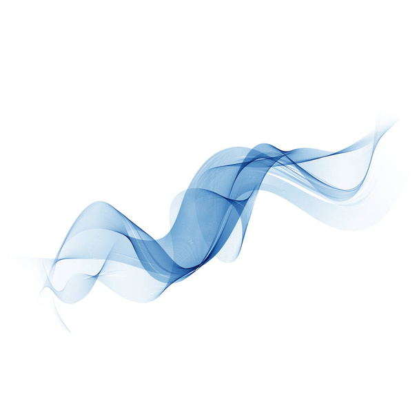 Abstract vector background, blue transparent waved lines. smoke wave. - Vector, Image