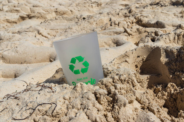 Recycling symbol, reuse, reduce plastic trash. - Фото, изображение