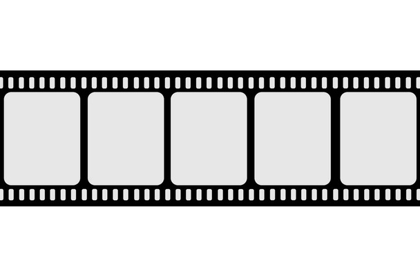 Escaneo real de una tira de película de 35 mm o material de película aislado sobre fondo blanco, solo mezcle su propio contenido para que se vea viejo y vintage - Vector, Imagen