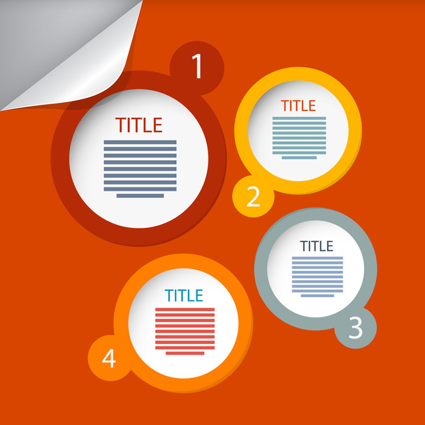 Orange Circle Vector Paper Infographics Layout - Template  - Vektor, kép