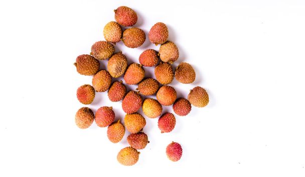 lychee fruit on white background. High quality photo - Фото, изображение
