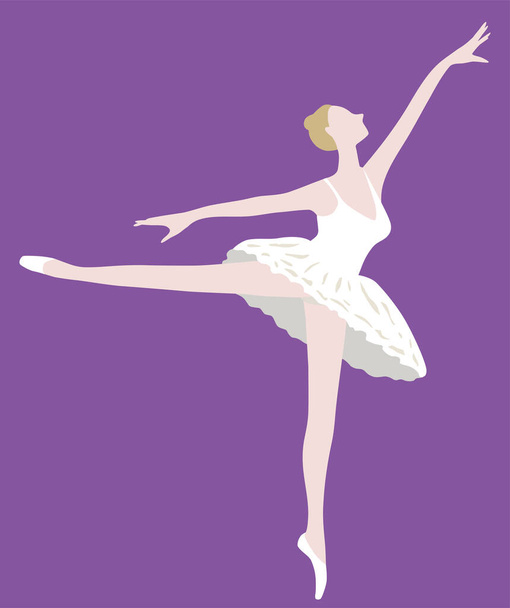 Vector drawing of silhouette graceful dancing ballerina - Vektori, kuva