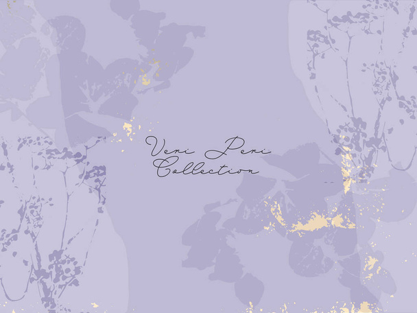 Floral rustic background in violet trendy color with flowers and botanicals. Veri Peri color of the year - Vektör, Görsel