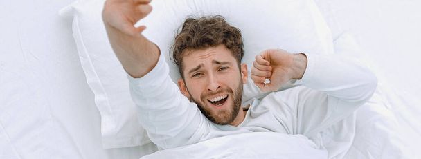 background image waking up beautiful men. - Photo, image