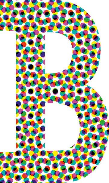 Colorful halftone font design LETTER B vector illustration - Vektor, kép
