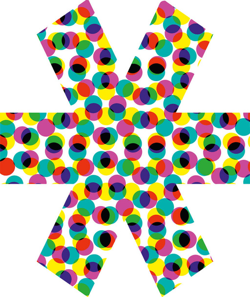Colorful halftone font design symbol - vector illustration - Vektor, kép