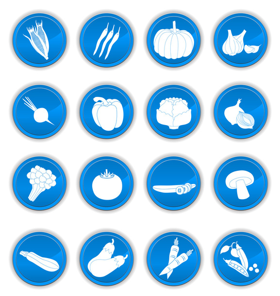 iconos vegetales azul
 - Vector, imagen