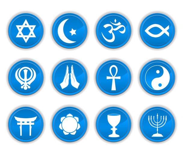 θρησκεία εικονίδια μπλε - Διάνυσμα, εικόνα