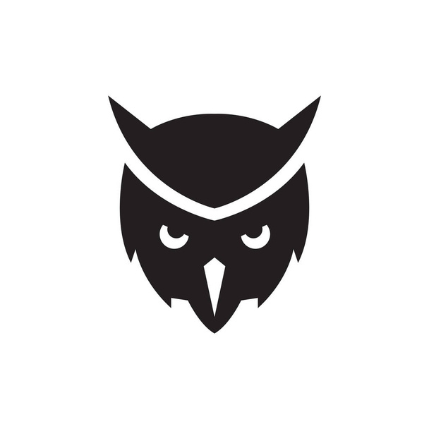 face black looking owl bird logo design vector graphic symbol icon illustration creative idea - Wektor, obraz