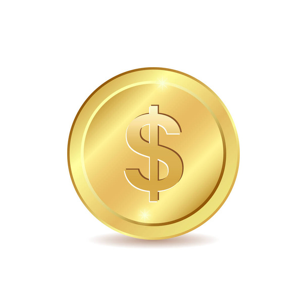 Coin icon in flat style. Money stack vector illustration on white isolated background. Cash currency sign business concept. - Διάνυσμα, εικόνα