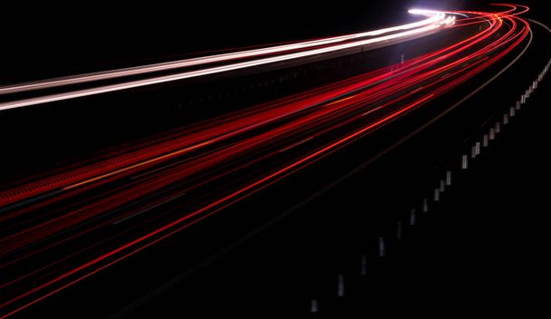 Gece arabaların ışıkları. uzun pozlama - Fotoğraf, Görsel
