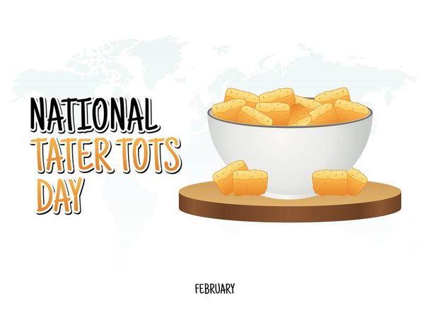 vector graphic of national tater tots day good for national tater tots day celebration. flat design. flyer design.flat illustration. - Vettoriali, immagini