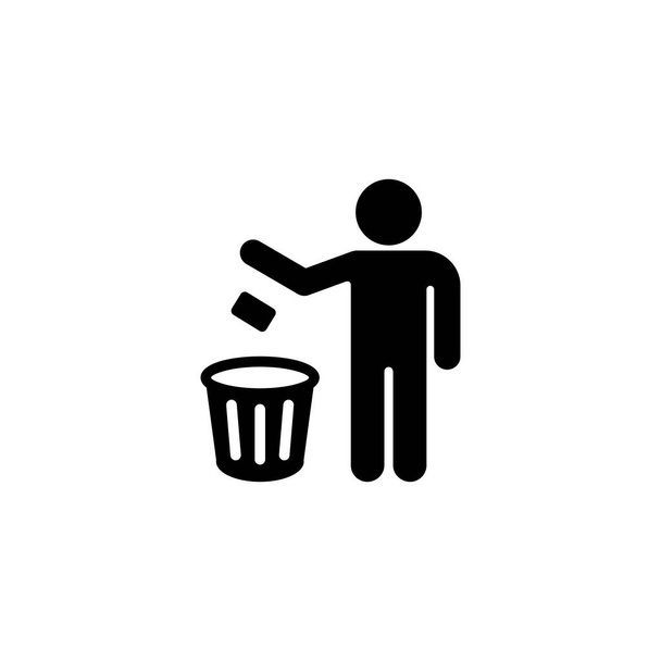 do not litter sign illustration, do not litter icon design vector - Vector, Imagen