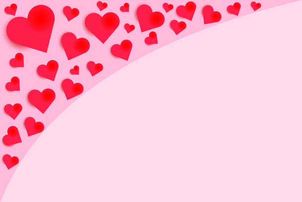 Pink background, Valentine's Day, with decorative pink hearts - Vector, Image