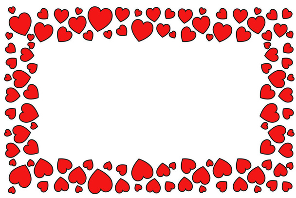 Frame of hearts ideal for Valentines Day - Vector, Image
