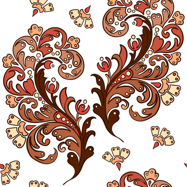 Patrón de paisley sin costuras de trama de ilustración con patrones sobre fondo aislado blanco - Foto, Imagen