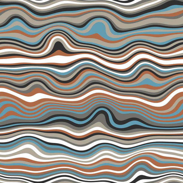 Seamless wavy stripe trendy surface pattern design for print. High quality illustration. Curved striped simple abstract digitally rendered repeat tile for fashion, fabric, textile, interior, or decor. - Photo, Image