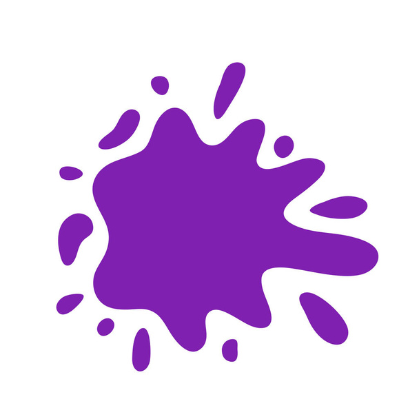 Violette verf druppel en splash hand getekend voor ontwerp - Vector, afbeelding