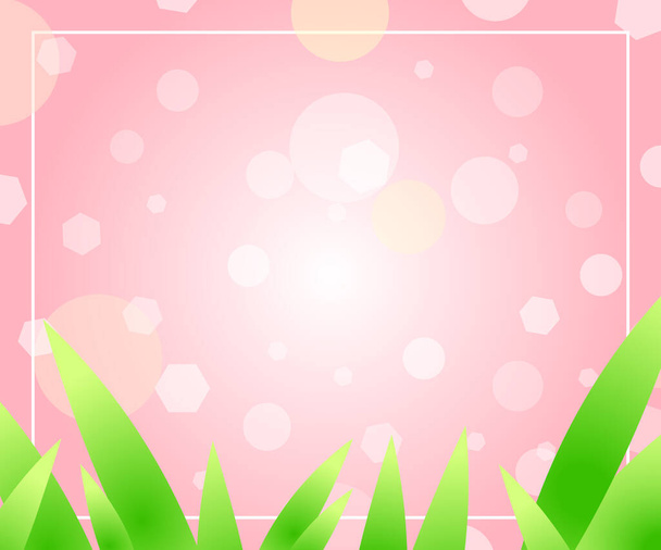 Blur spring background light magic glitter defocused pink celebration bokeh vector card green grass template - Vector, imagen