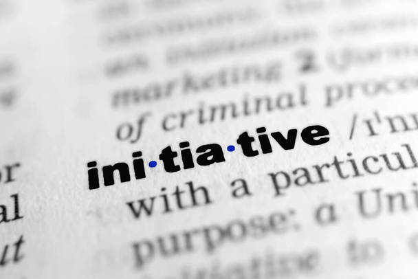 Initiative - černý a bílý text ze slovníku  - Fotografie, Obrázek