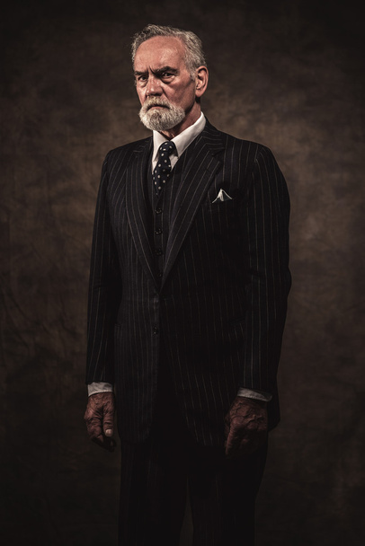 Characteristic senior business man with gray hair and beard wear - Photo, image